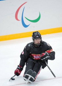 Derek Whitson playing with Team Canada in Sochi against Norway March 9 - Photo Matthew Murnaghan/Comité paralympique canadien