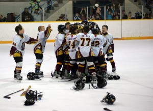 Chatham Maroons win OMHA title and celebrate - Photo copyright Ian Kennedy