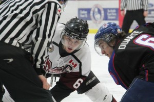 Sean Myers of the Chatham Maroons in the GOJHL Western Conference semi-final - Photo by Helen Heath