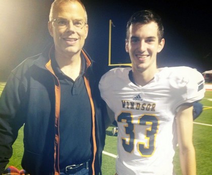 Jake Lindley, and his father Mike, following his first OUA football game 