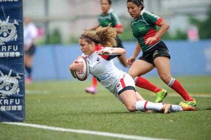 Breanne playing with Canada in the Hong Kong National 7s tournament. (Photo by Tony Leung)