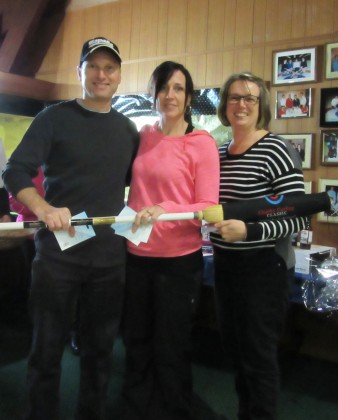 The 5th Annual Charity Curling Classic’s points leaders and winning team - Jeff MacTavish, Terri Houle and Val MacTavish. Absent – Ken MacEacheran