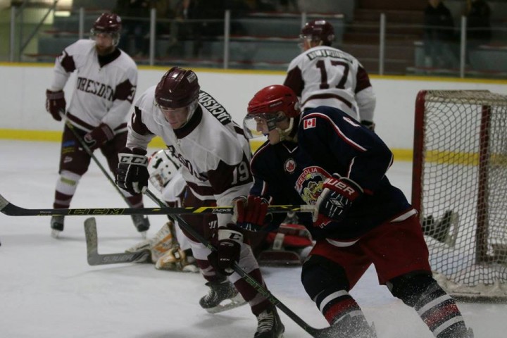 Petrolia downed Dresden 8-5 on Friday night with more late offence, scoring four goals in the third period | Photo from Petrolia Flyers Facebook Page