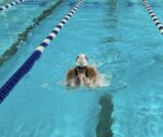 Branton sets two school records at swim meet